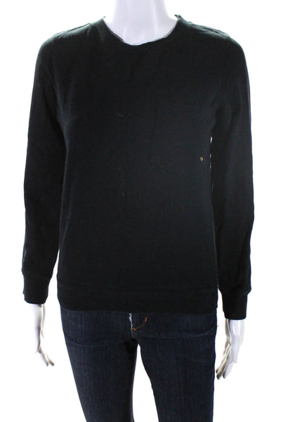 APC Womens Long Sleeved Front Pocket Crew Neck Sweatshirt Top Black Size XS