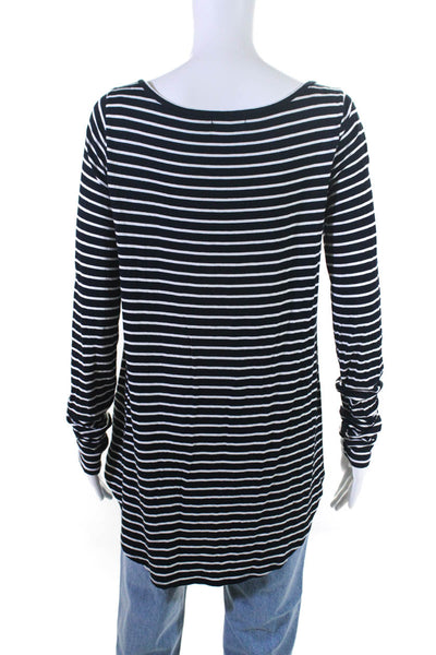 Calypso Saint Barth Womens Striped Long Sleeves Shirt Black White Size Medium