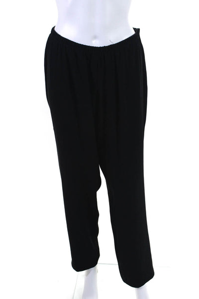 Eileen Fisher Womens Elastic Waist Casual Trousers Black Size Large