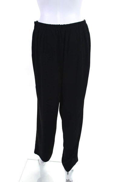 Eileen Fisher Womens Elastic Waist Casual Trousers Black Size Large