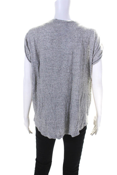 Wilt Womens Round Neck Short Sleeve Knit Tee Shirt Blouse Gray Size Small