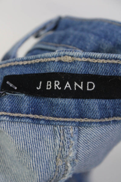 J Brand Womens Cotton Lace Hem Button Closure Mid-Rise Skinny Jeans Blue Size 26