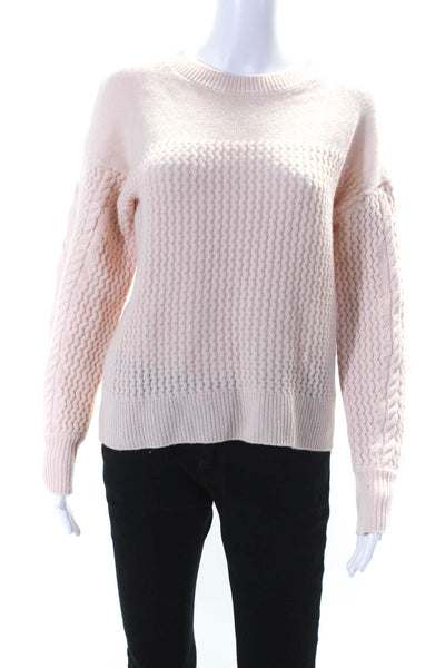 The Cashmere Project Womens Cashmere Wave Knit Pullover Sweater Pink Size S