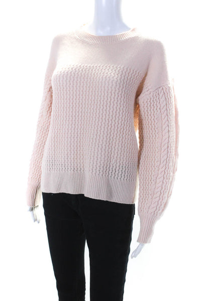 The Cashmere Project Womens Cashmere Wave Knit Pullover Sweater Pink Size S