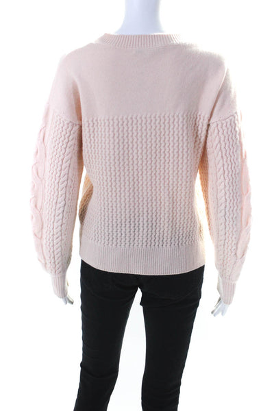 The Cashmere Project Womens Cashmere Wave Knit Pullover Sweater Pink Size S