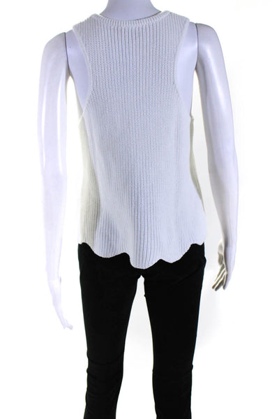 Cotton By Autumn Cashmere Womens Cotton Asymmetrical Hem Top White Size M