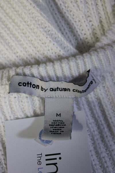 Cotton By Autumn Cashmere Womens Cotton Asymmetrical Hem Top White Size M