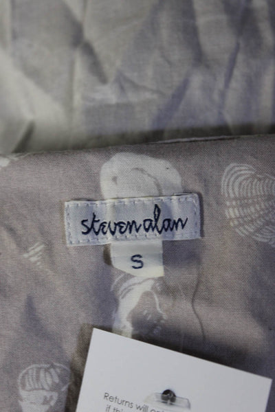 Steven Alan Women's Printed Sleeveless Button Down Shirt Pink Size S
