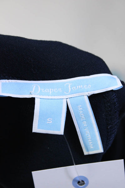 Draper James Womens Short Sleeve Round Neck Embellished Shift Dress Black Size S