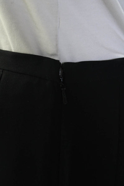 Tess Giberson Womens Pleated A Line Side Slit Zippered Midi Skirt Black Size 2