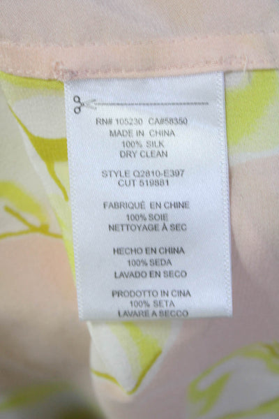 Equipment Femme Womens Sleeveless Floral Silk Top Pink Yellow Size XS