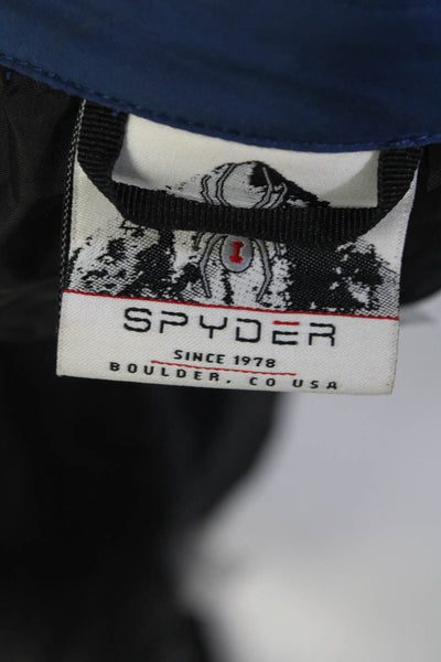 Spyder Men's Snap Front Mock Neck Down Jacket Blue Size XS
