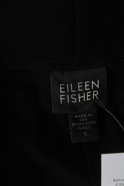 Eileen Fisher Womens Elastic Waistband High Rise Knit Pants Black Size Small