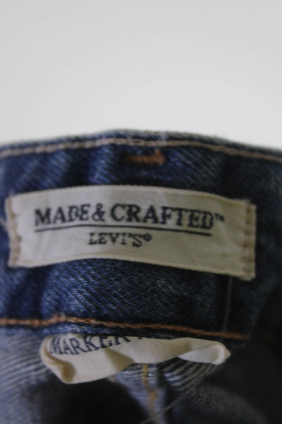 Made & Crafted Levis Womens Cotton Distressed Low-Rise Skinny Jeans Blue Size 25