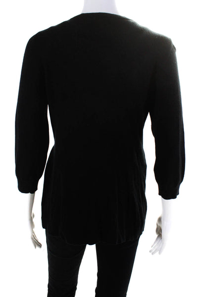 Vince Womens Long Sleeve Single Button V Neck Cardigan Sweater Black Medium