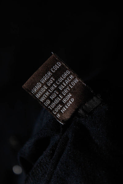 J. Mclaughlin Womens Knit Textured Long Sleeve Button-Up Blouse Top Black Size M