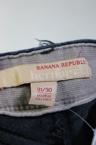 Banana Republic Heritage Womens Cotton Woven Straight Leg Pants Navy Size 31/30