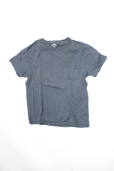 J Crew Mens Cotton Crew Neck Short Sleeved Basic Tee T-Shirts Blue Size M Lot 2