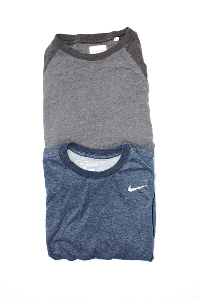 Nike Billy Reid Mens Short Sleeve Long Sleeve Basic T-Shirts Blue Size M Lot 2