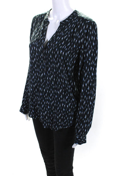 Soft Joie Womens Long Sleeve V Neck Abstract Shirt Black Abstract Size Medium