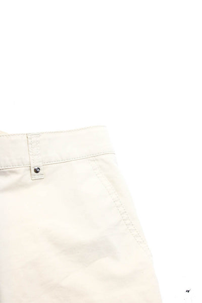 Bogner Mens Zip Front Solid Cotton Straight Leg Casual Shorts Beige Size 36