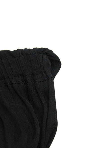 Isabel Marant Womens Ruffle Trim Elastic Waist Zipper Hem Pants Black Size 1 S