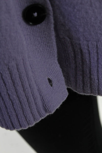 Jil Sander Womens Button Front V Neck Cardigan Sweater Purple Wool Size FR 32