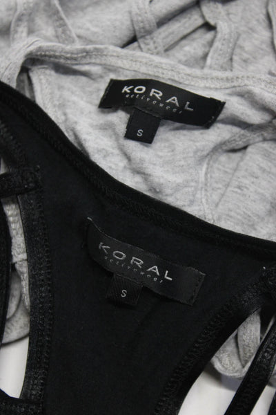 Koral Womens Jersey Knit Strappy Scoop Neck Tank Tops Black Gray Size S Lot 2