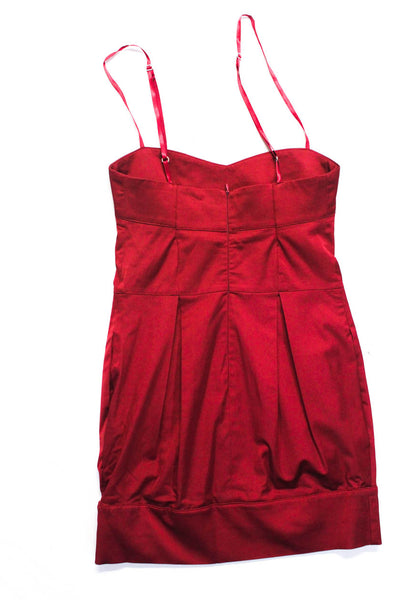 Flavio Castellani Womens Darted Zip Spaghetti Strapped Mini Dress Red Size EUR42