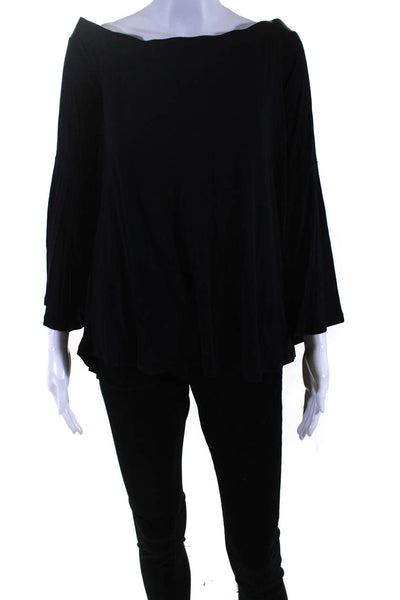 Calypso Saint Barth Womens Stretch Off The Shoulder Blouse Top Black Size S