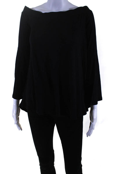 Calypso Saint Barth Womens Stretch Off The Shoulder Blouse Top Black Size S