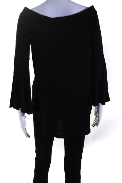 Calypso Saint Barth Womens Stretch Off The Shoulder Blouse Top Black Size S