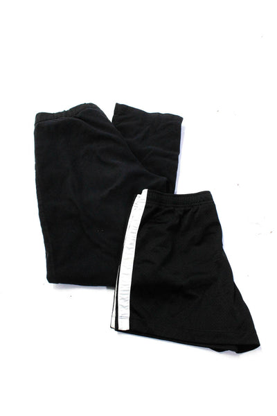 Nike Womens Mesh Striped Ruched Athletic Shorts Pants Black Size M L Lot 2