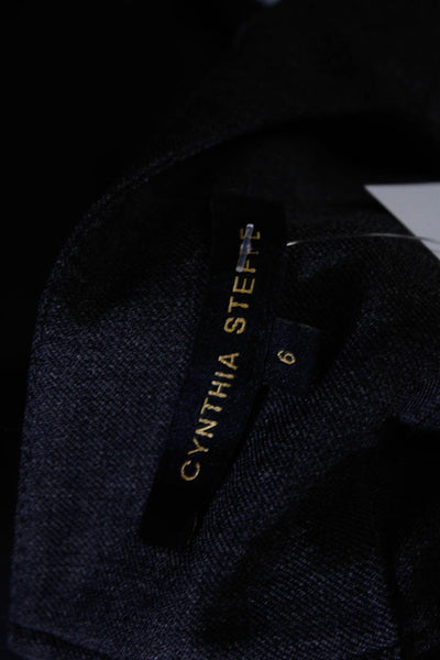 Cynthia Steffe Womens Wool Darted Back Zipped Midi Sheath Dress Gray Size 6