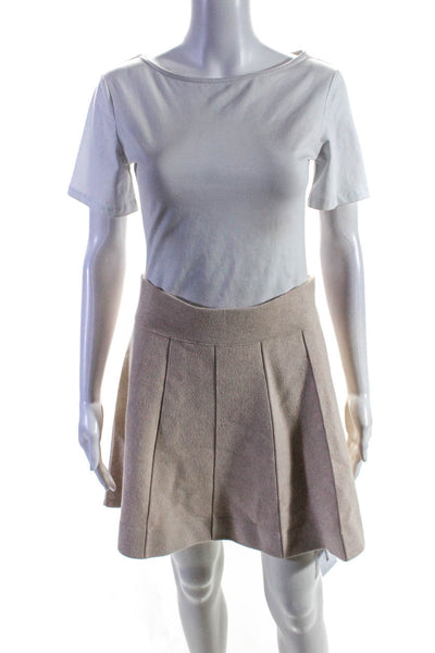 J. Mclaughlin Wopmens Pull On A Line Mini Skirt Sand Beige Size Large