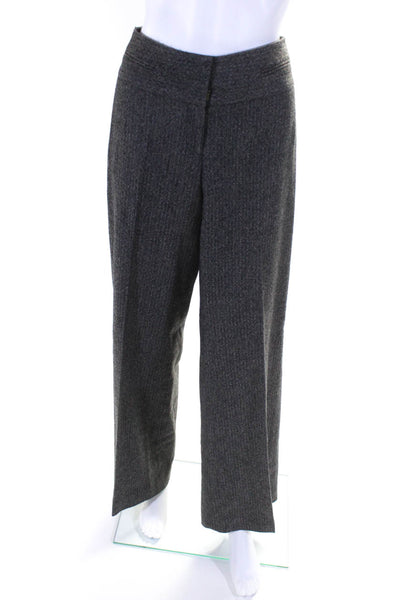 Classiques Entier Women's Wide Leg Pleated Wool Dress Pants Gray Size 6