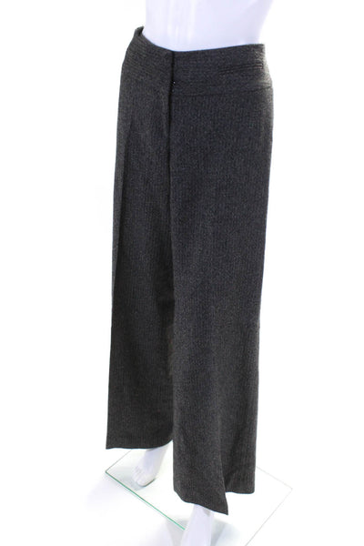 Classiques Entier Women's Wide Leg Pleated Wool Dress Pants Gray Size 6