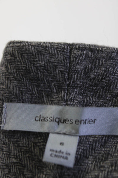 Classiques Entier Women's Wide Leg Pleated Wool Dress Pants Gray Size 6