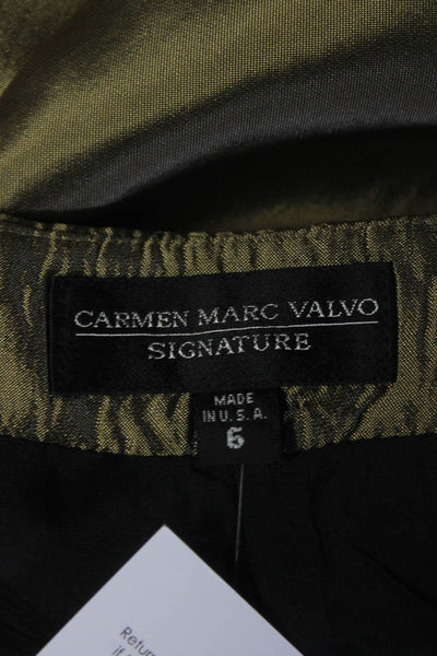 Carmen Marc Valvo Signature Women's Fully Lined Satin Maxi Skirt Green Size 6