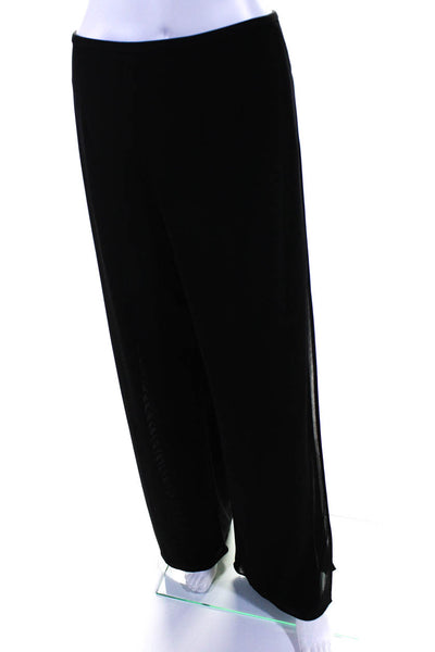 Kay Unger Womens Chiffon High-Rise Flared Hem Dress Pants Trousers Black Size 4