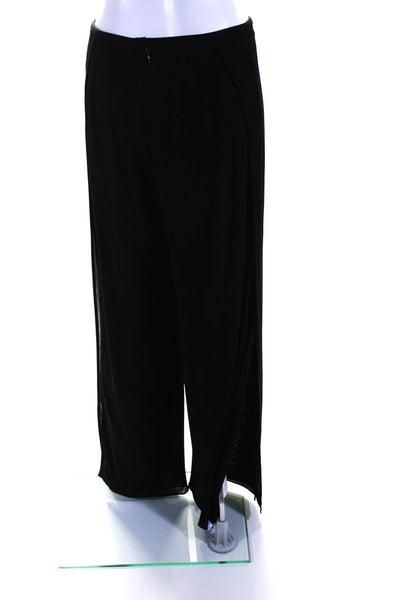 Kay Unger Womens Chiffon High-Rise Flared Hem Dress Pants Trousers Black Size 4