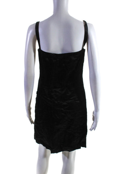 Graham & Spencer Womens Front Zipped Sleeveless Midi Darted Dress Black Size M