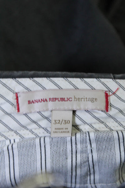 Banana Republic Mens Zipper Fly Straight Leg Trouser Pants Gray Cotton 32x30