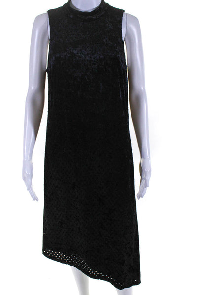 Adrianna Papell Womens Velvet Sleeveless Asymmetrical Dress Black Size Medium