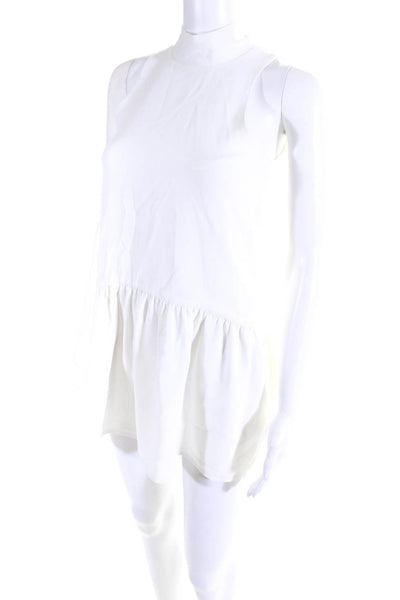 Elizabeth and James Womens Sleeveless Halter Ruffled Mini Dress White Size XS