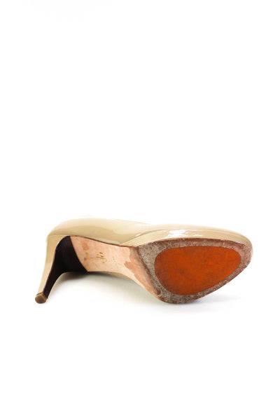 Cole Haan Women's Patent Leather High Heel Pumps Beige Size 8.5