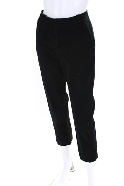 Vince Womens Cotton Mid-Rise Straight Leg Mid-Calf Trousers Pants Black Size 6