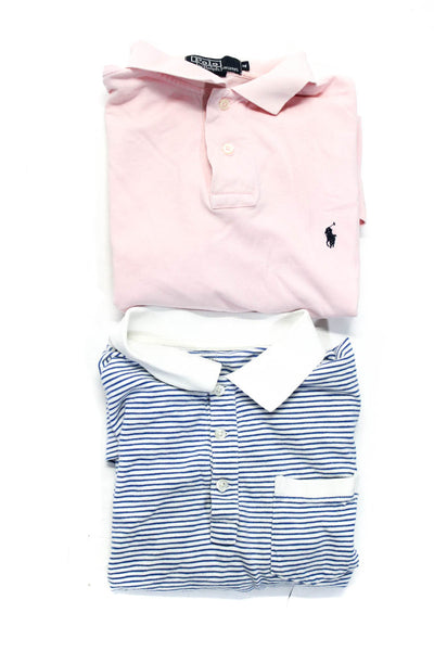 Polo Ralph Lauren J. Crew Mens Cotton Short Sleeve Polo Shirts Pink Size M Lot 2