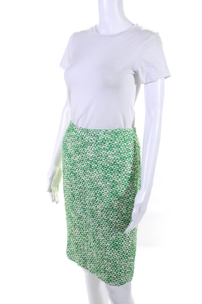 J Crew Womens Woven High-Waist No. 2 Pencil Knee Length Skirt Green Size 0