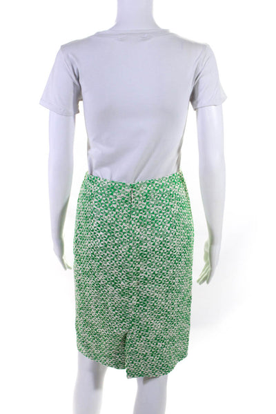 J Crew Womens Woven High-Waist No. 2 Pencil Knee Length Skirt Green Size 0